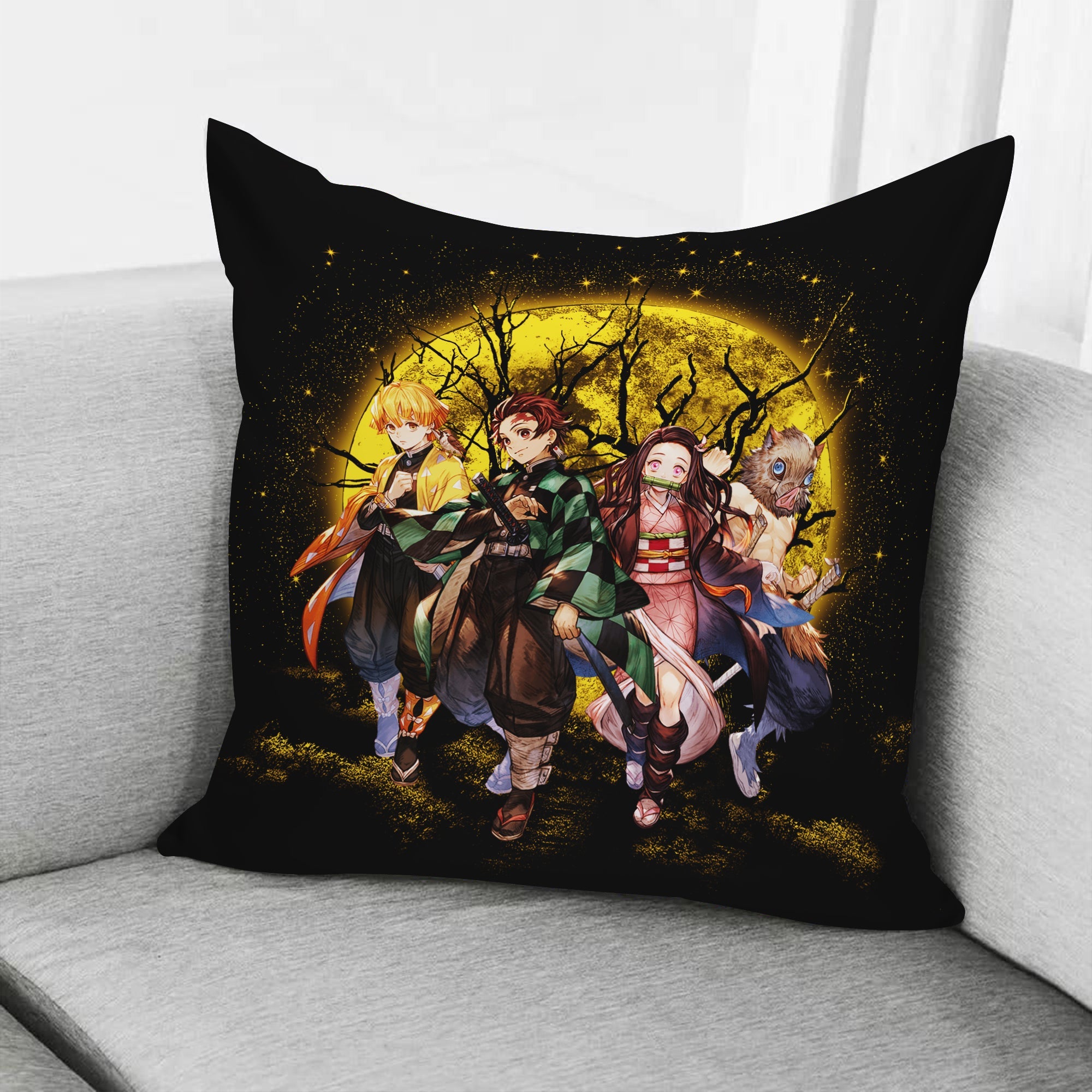 Demon Slayer Moonlight Anime Pillowcase Room Decor