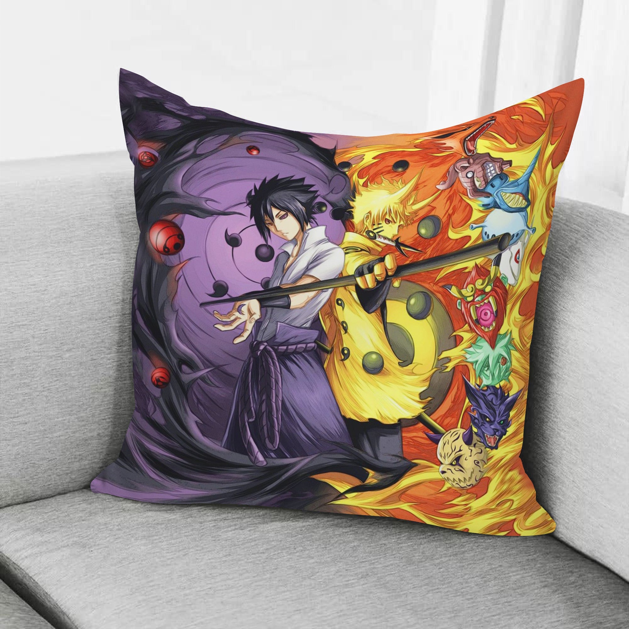 Naruto Sasuke Anime Pillowcase Room Decor Nearkii