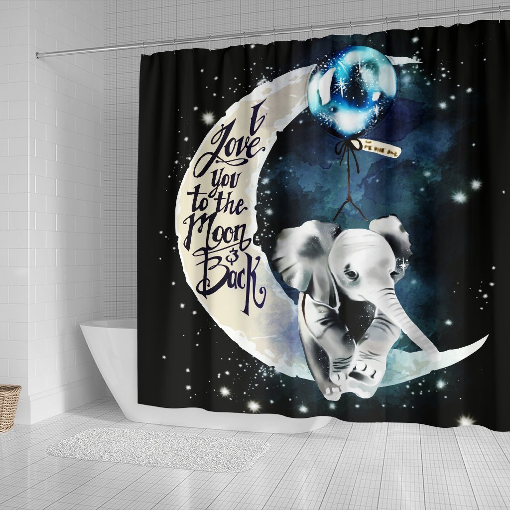 Elephant Moon Shower Curtain Nearkii