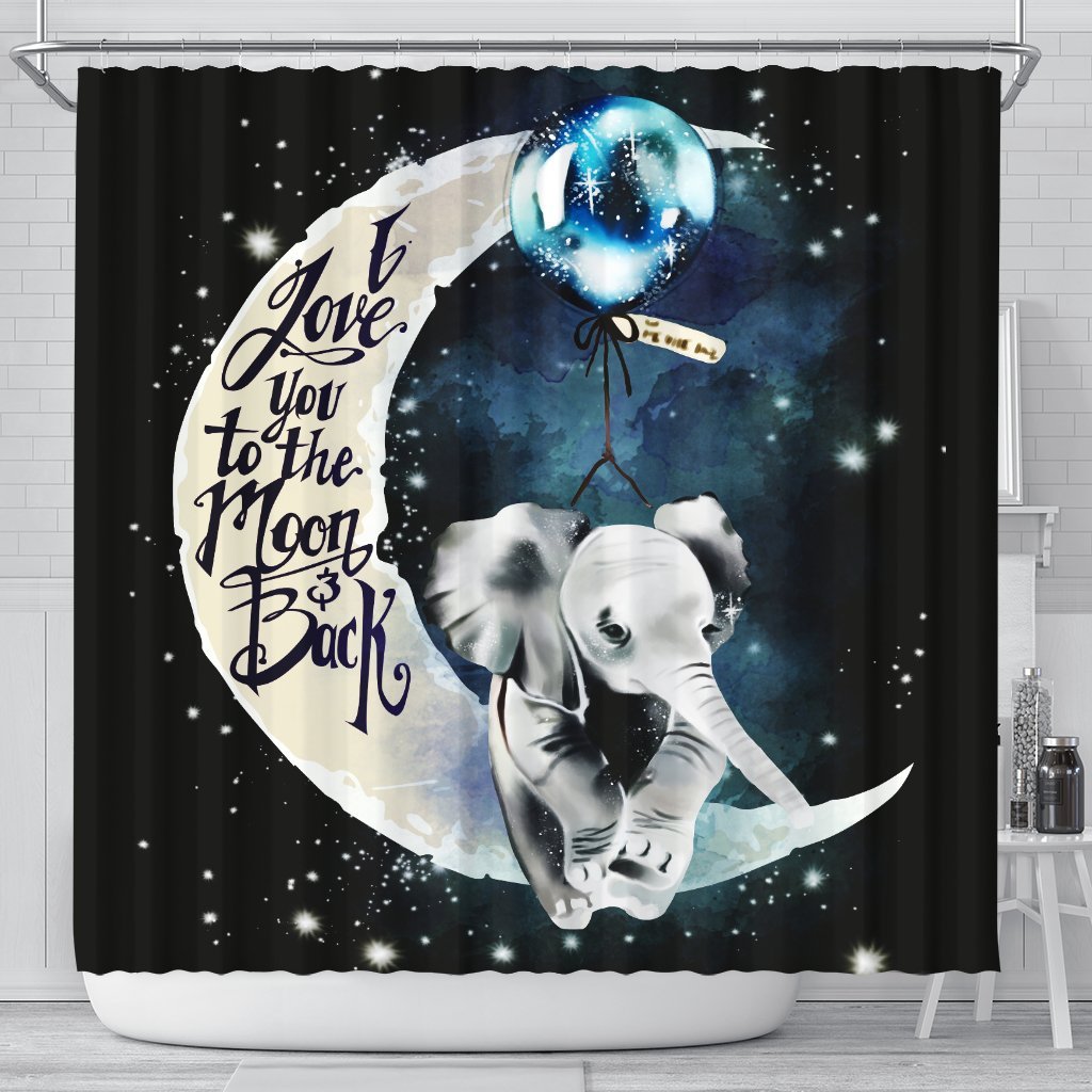 Elephant Moon Shower Curtain Nearkii