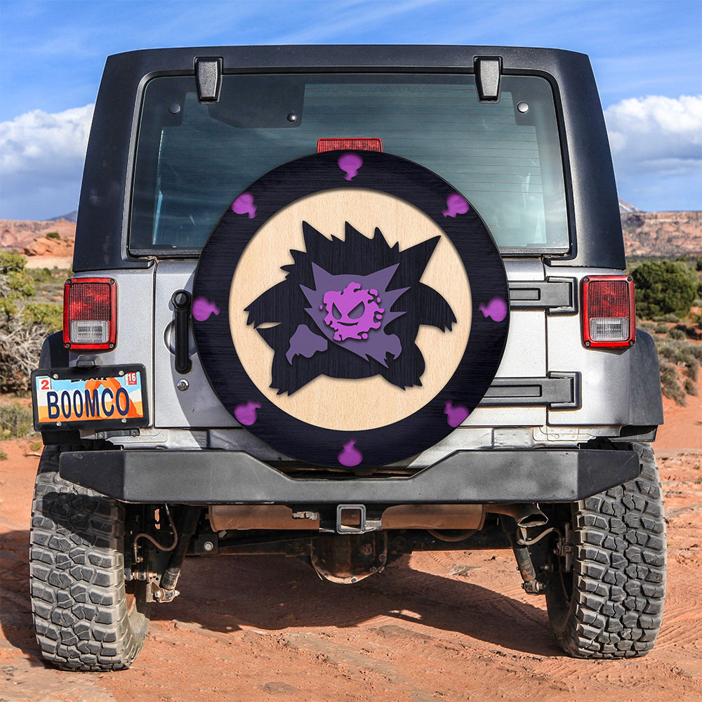 Gengar Evolution Pokemon Ghost Jeep Car Spare Tire Covers Gift For Campers Nearkii