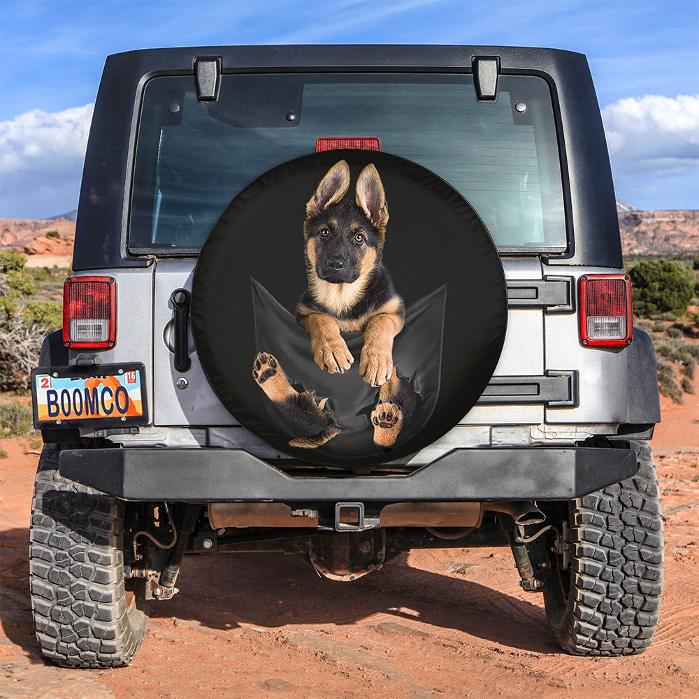 German Shepherd Puppy Dog Hanging Cute Jeep Car Spare Tire Covers Gift For Campers Nearkii