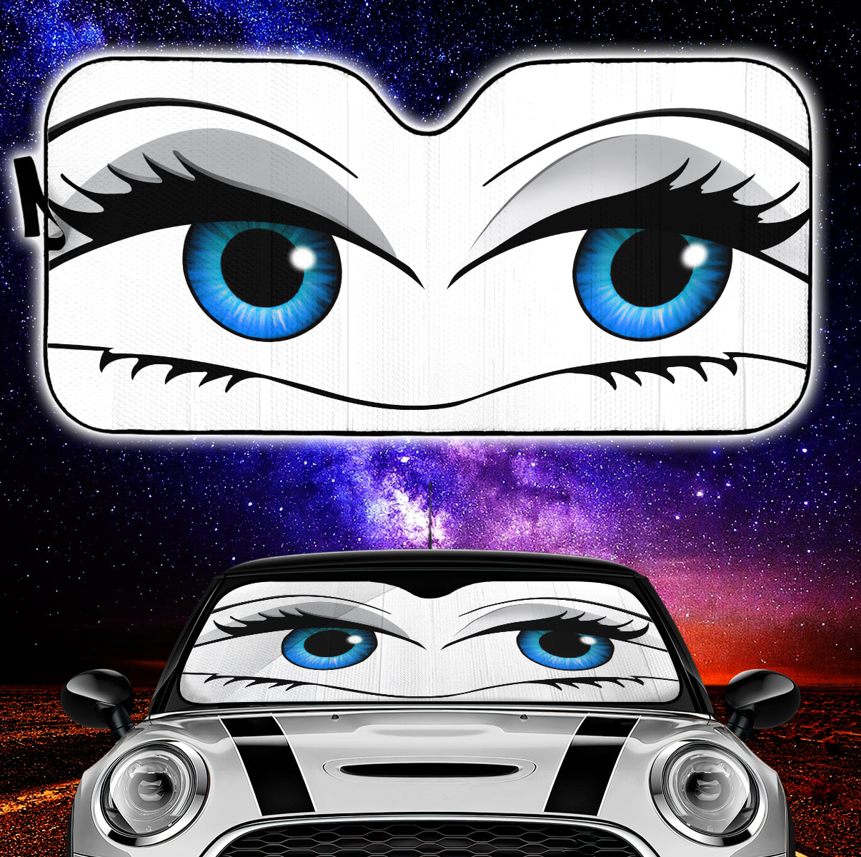 Funny Cute Anime Lady Cartoon Girly White Car Auto Sunshades Nearkii