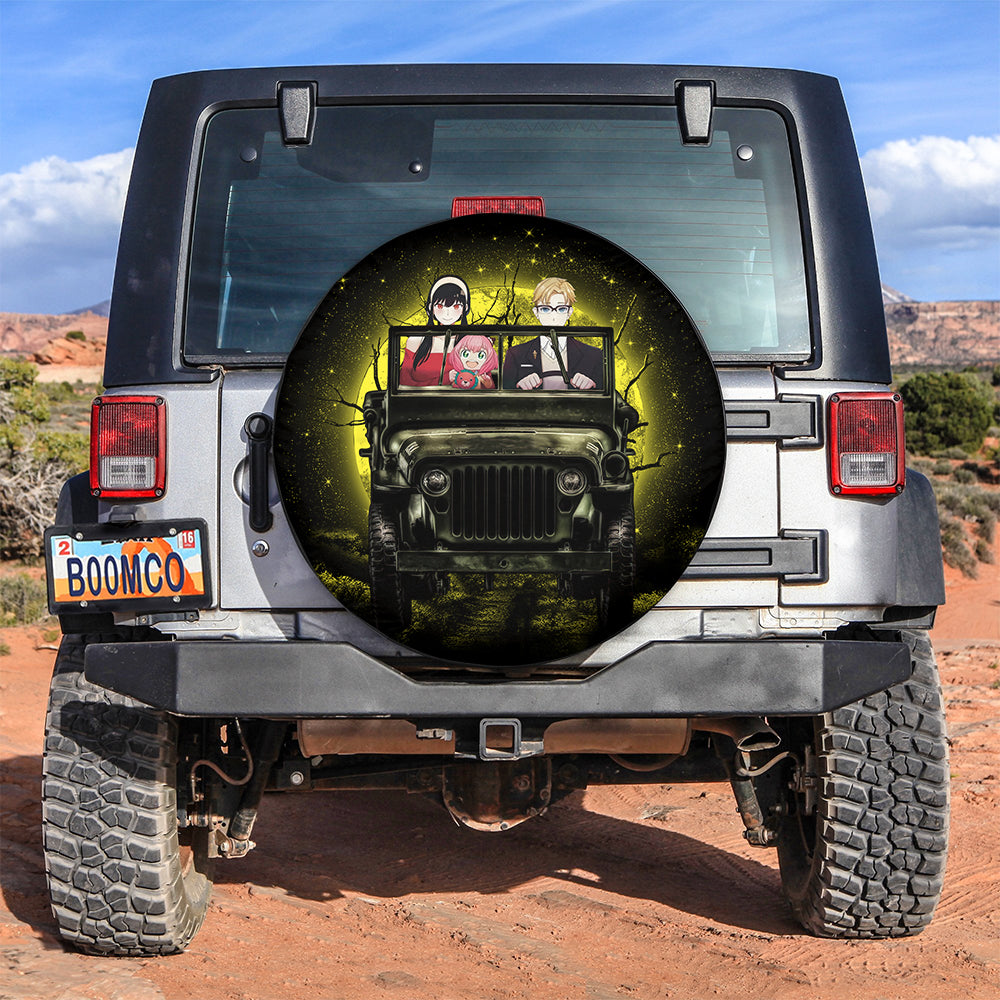 Spy X Family Yor Anya Ride Jeep Moonlight Halloween Funny Car Spare Tire Covers Gift For Campers Nearkii