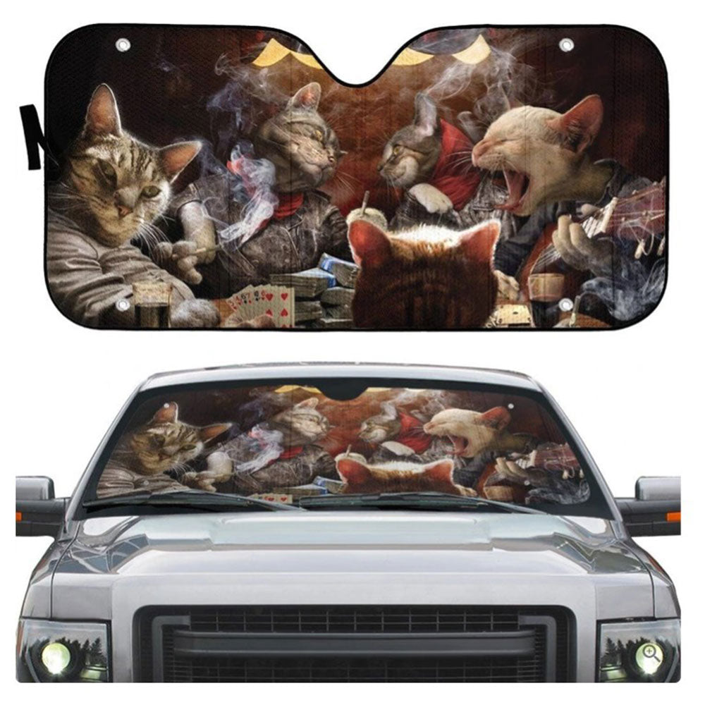 Funny Cat Nights Out Custom Car Auto Sun Shades Windshield Accessories Decor Gift Nearkii