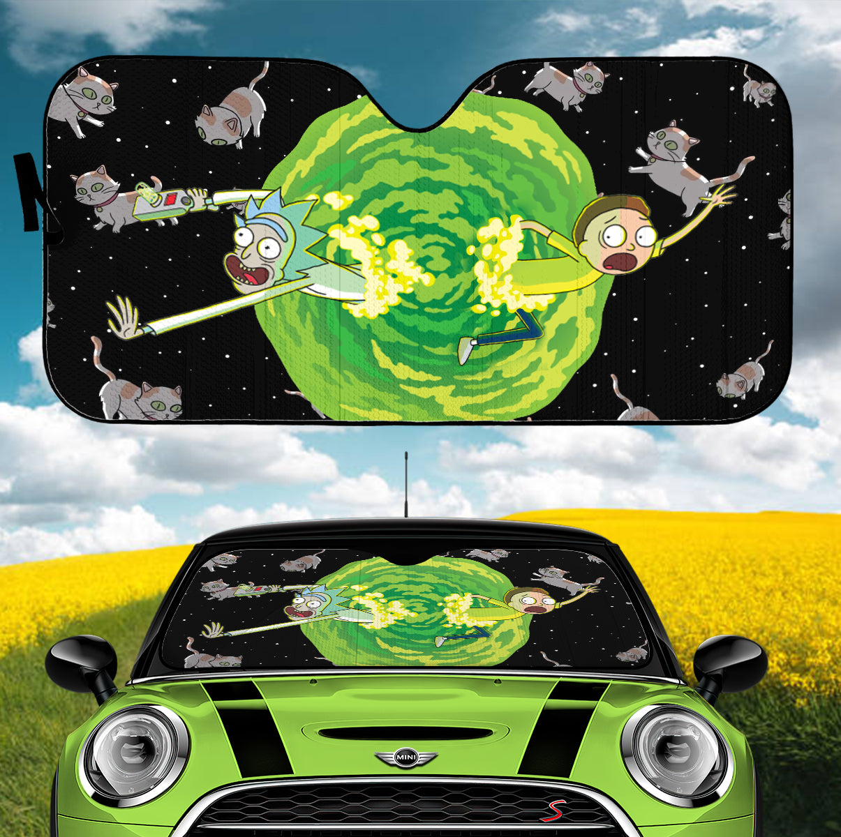 Rick & Morty Car Auto Sunshades Nearkii