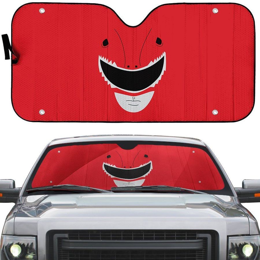 Mighty Morphin Power Rangers Red Ranger Custom Car Auto Sunshade Windshield Accessories Decor Gift Nearkii