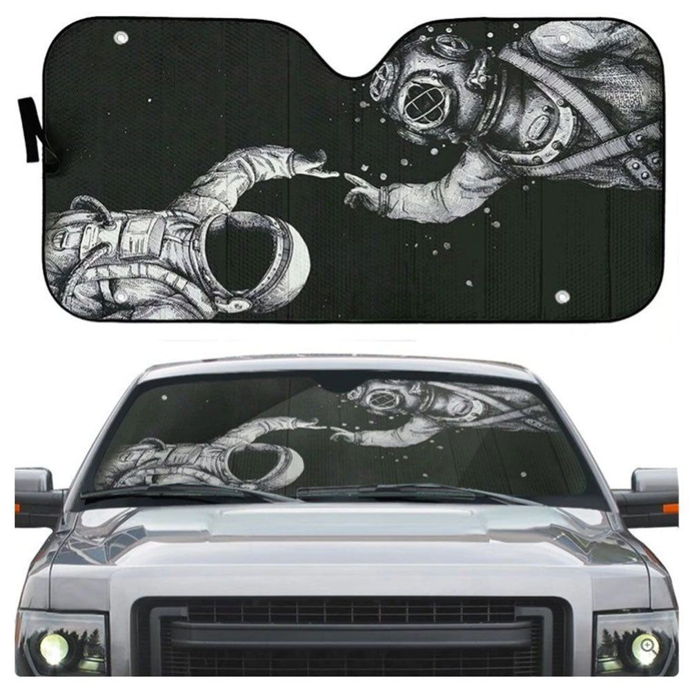 Scuba Diving Astronaut Finger Touch Car Auto Sun Shades Windshield Accessories Decor Gift Nearkii