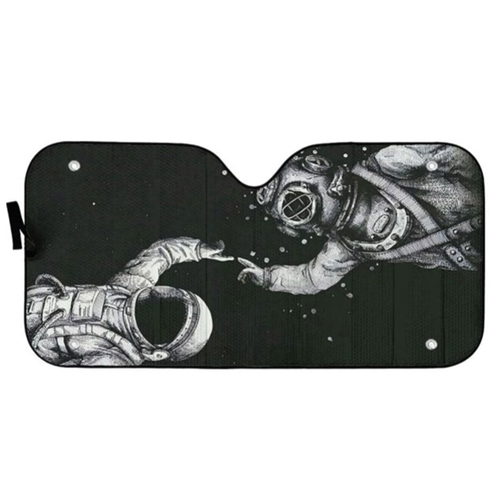 Scuba Diving Astronaut Finger Touch Car Auto Sun Shades Windshield Accessories Decor Gift Nearkii