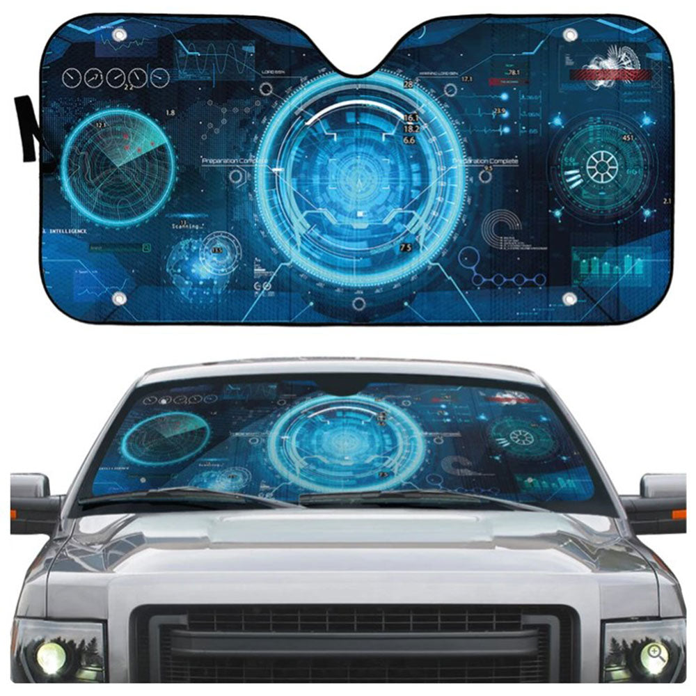 Spacecraft Control Panel Dashboard Custom Car Auto Sun Shades Windshield Accessories Decor Gift Nearkii