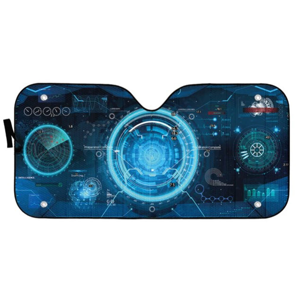 Spacecraft Control Panel Dashboard Custom Car Auto Sun Shades Windshield Accessories Decor Gift Nearkii