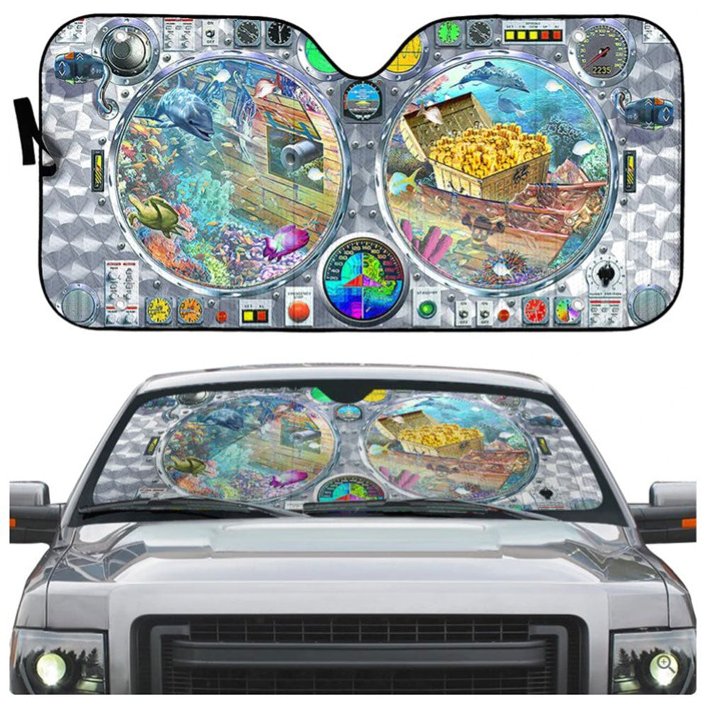 Submarine View Underwater Custom Car Auto Sun Shades Windshield Accessories Decor Gift Nearkii