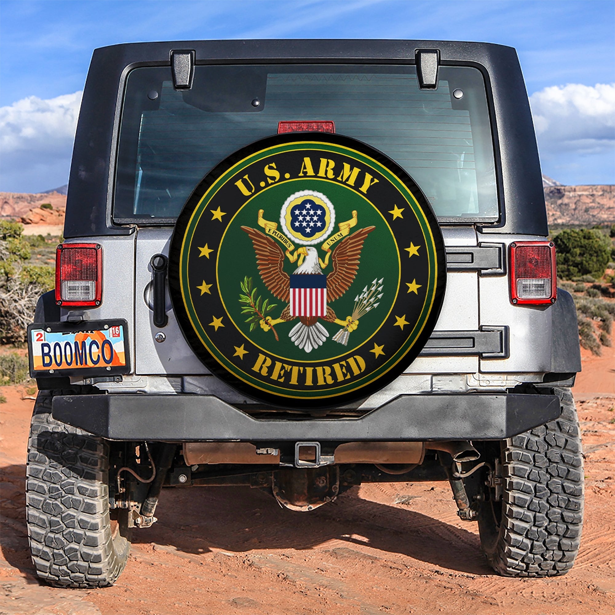 United States Retired Logo Car Spare Tire Covers Gift For Campers Nearkii