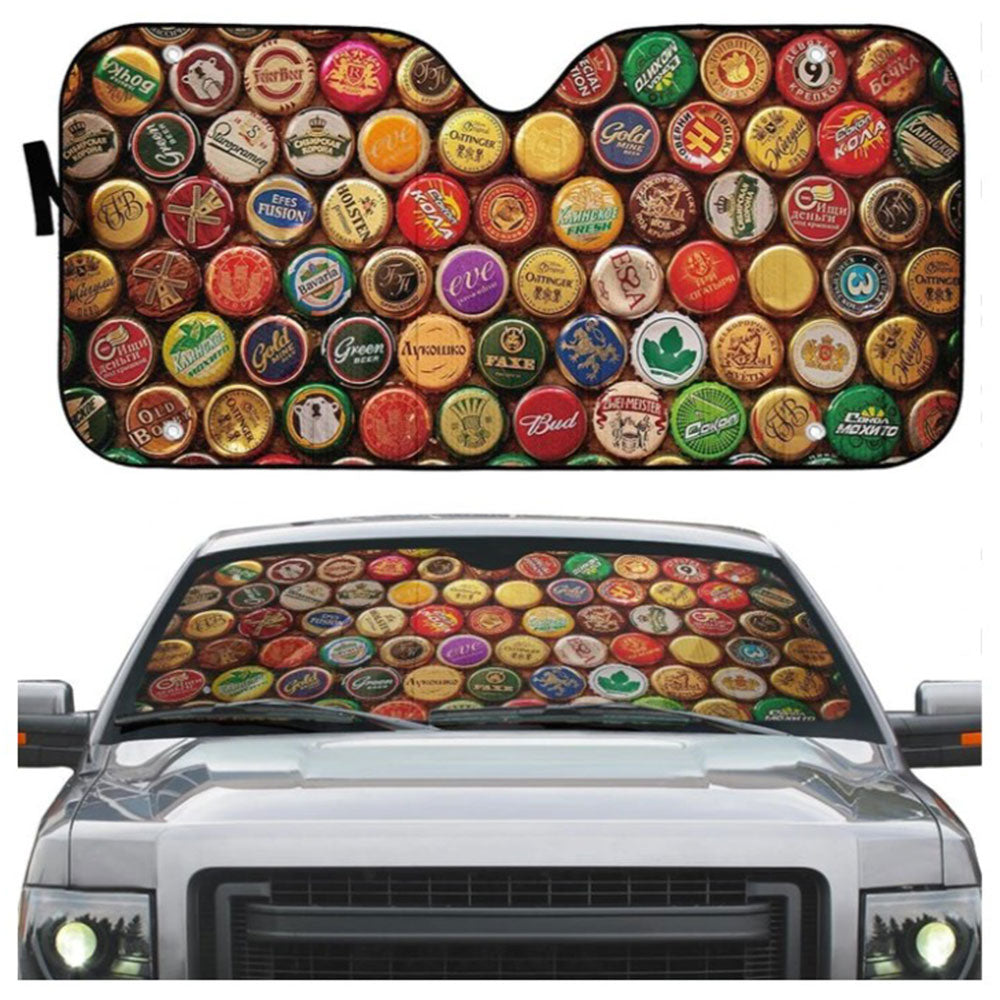 Beer Bottle Caps Custom Car Auto Sun Shades Windshield Accessories Decor Gift Nearkii