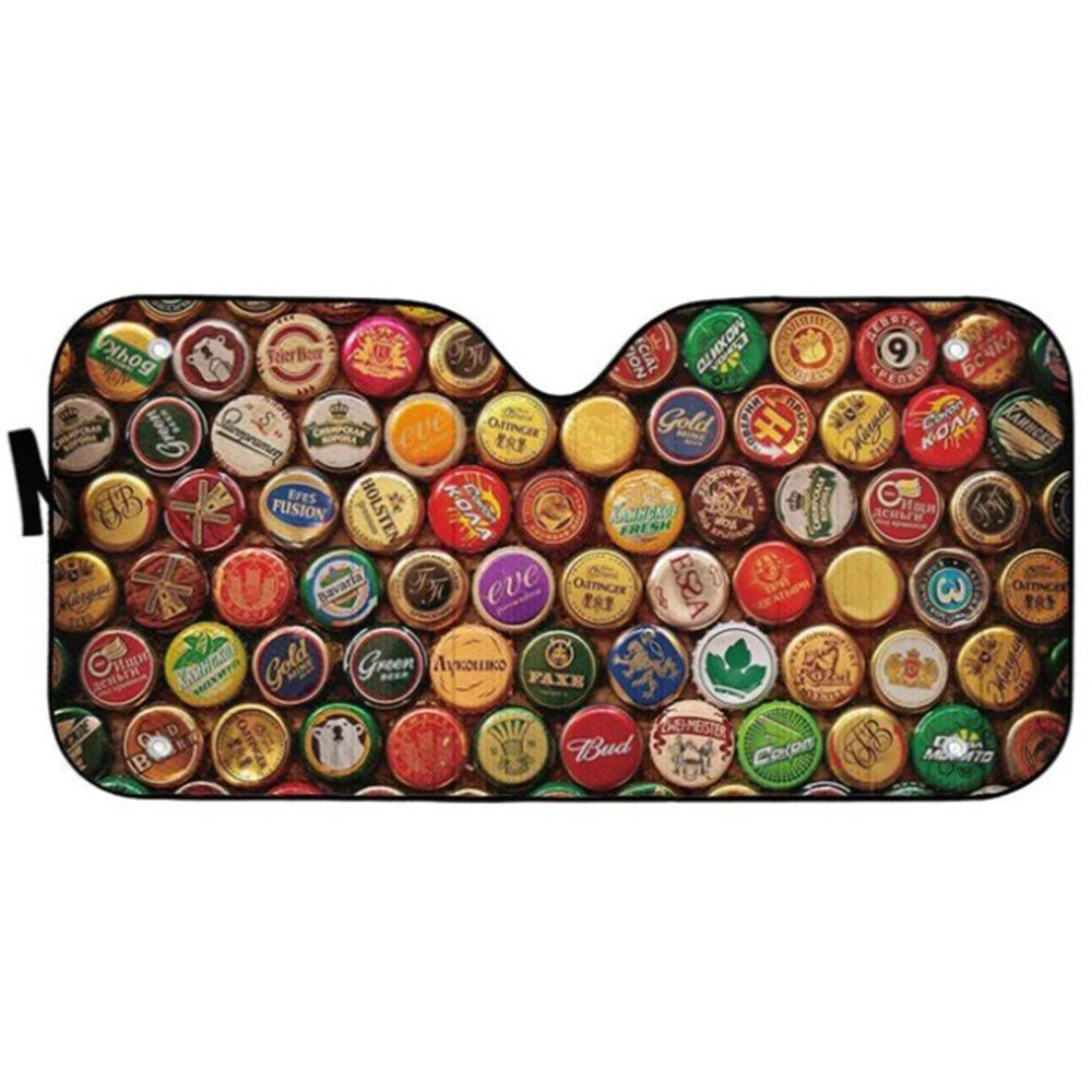 Beer Bottle Caps Custom Car Auto Sun Shades Windshield Accessories Decor Gift Nearkii