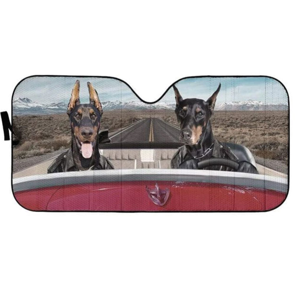 Doberman Dogs Custom Car Auto Sun Shades Windshield Accessories Decor Gift Nearkii