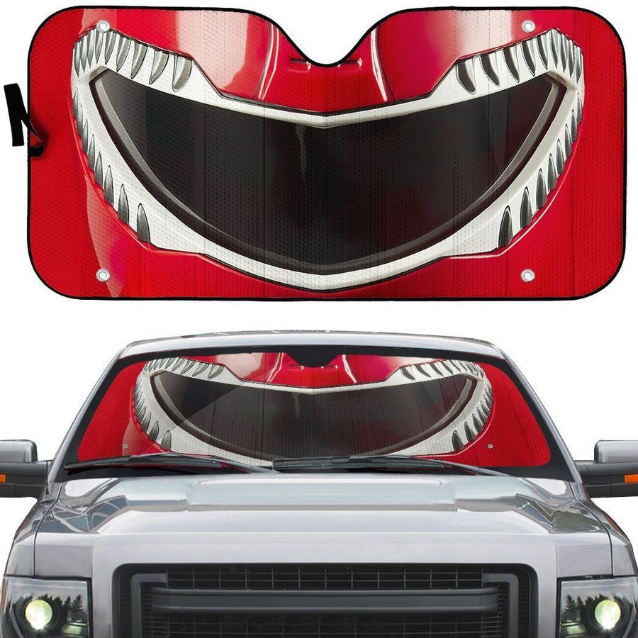 Mighty Morphin Red Power Ranger Helmet Custom Car Auto Sunshade Windshield Accessories Decor Gift Nearkii