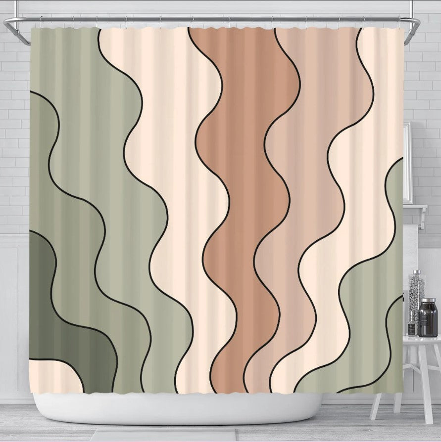 Awesome Vintage Wave Colorful Shower Curtain