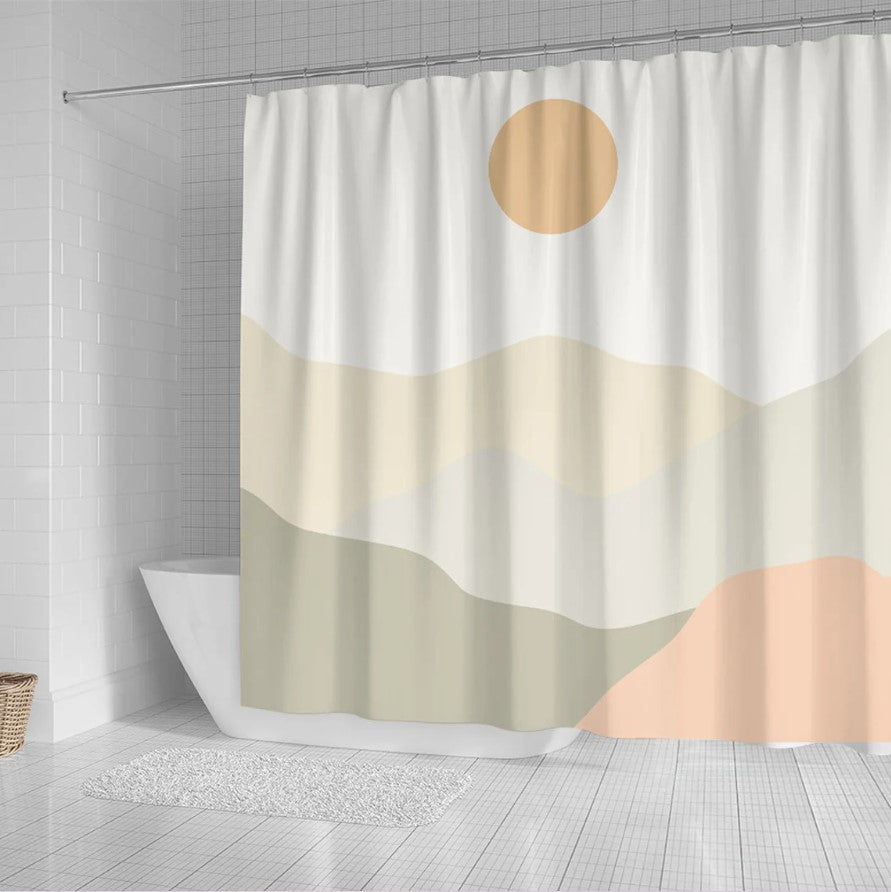 Awesome Abstract Vintage Sunset Canvas Shower Curtain