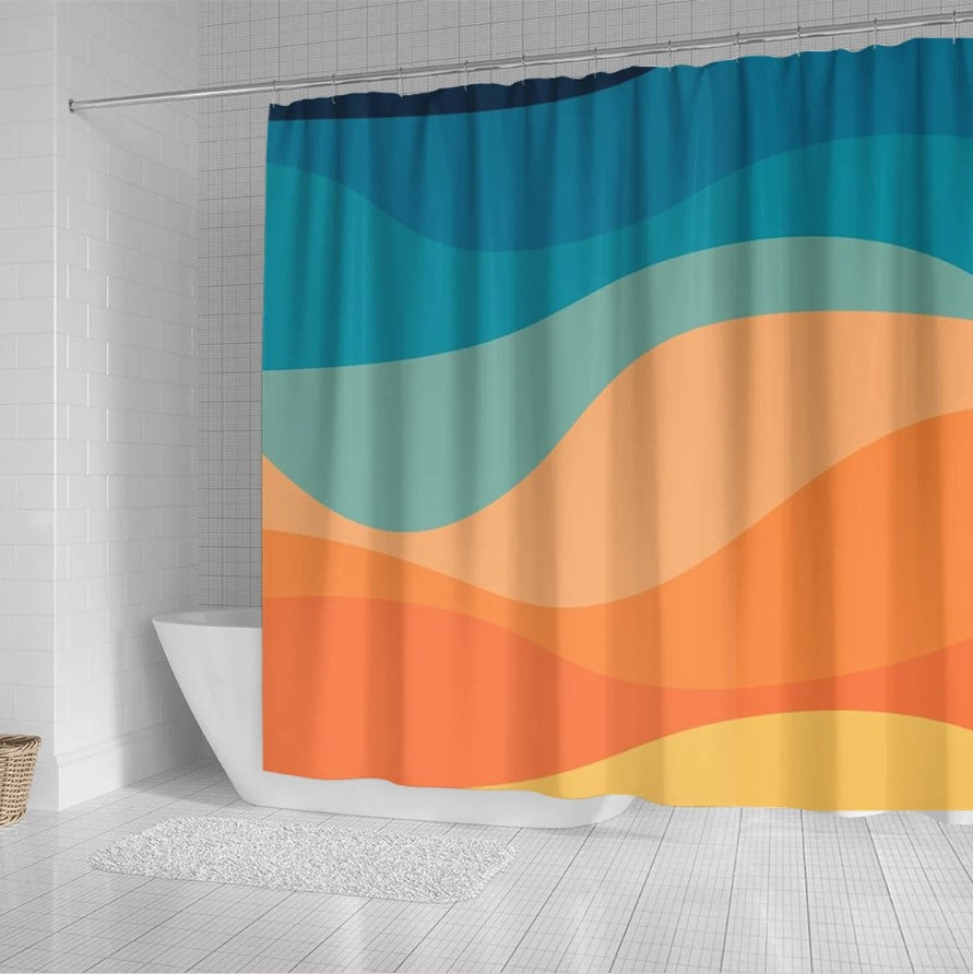 Awesome Vintage Retro Wave Shower Curtain