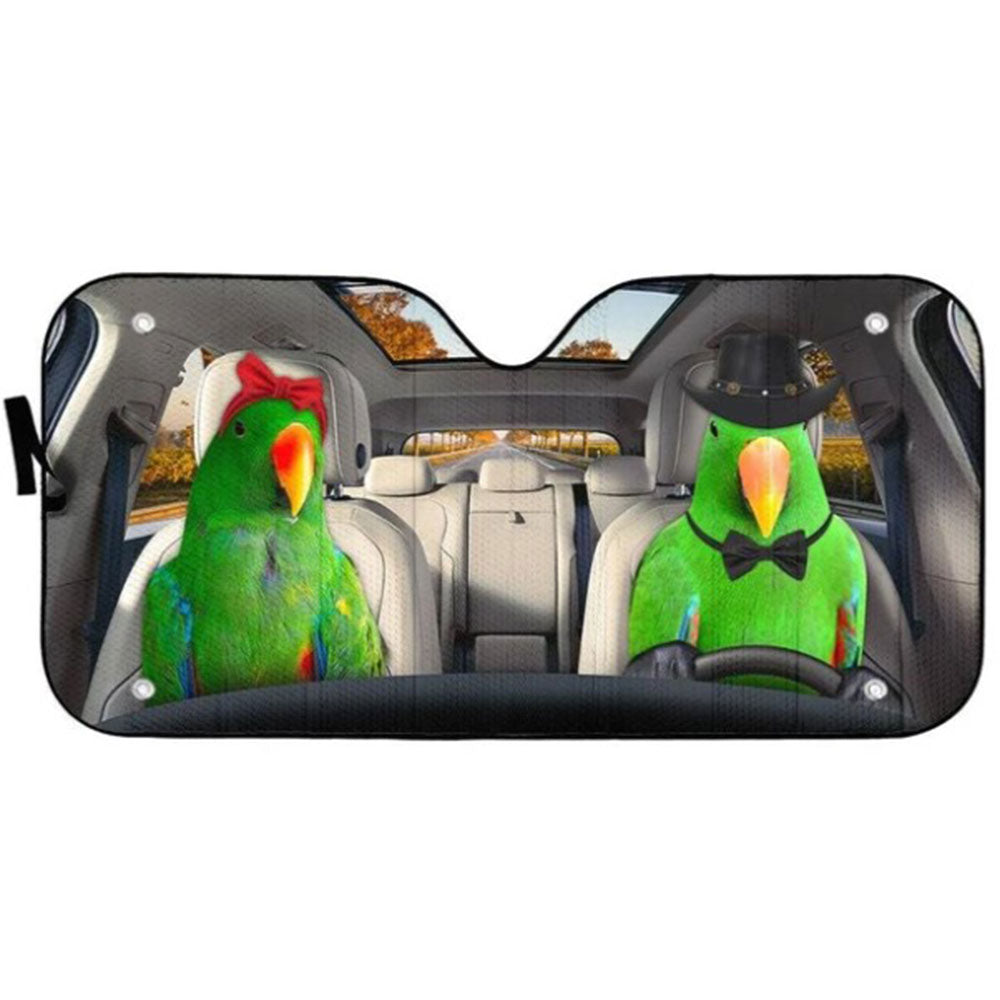 Green Eclectus Parrot Car Auto Sun Shades Windshield Accessories Decor Gift Nearkii