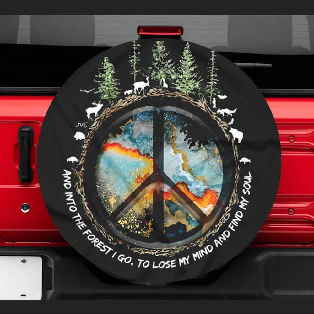 Peace Sign Into The Forest Jeep Car Spare Tire Cover Gift For Campers Nearkii