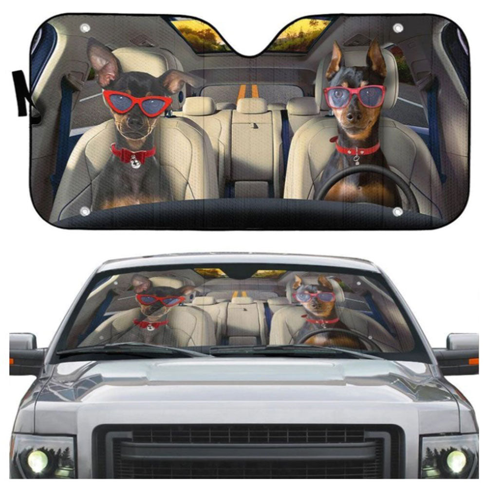 Miniature Pinscher Dog Car Auto Sun Shades Windshield Accessories Decor Gift Nearkii