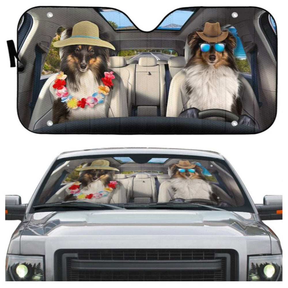 Shetland Sheepdog Car Auto Sun Shades Windshield Accessories Decor Gift Nearkii