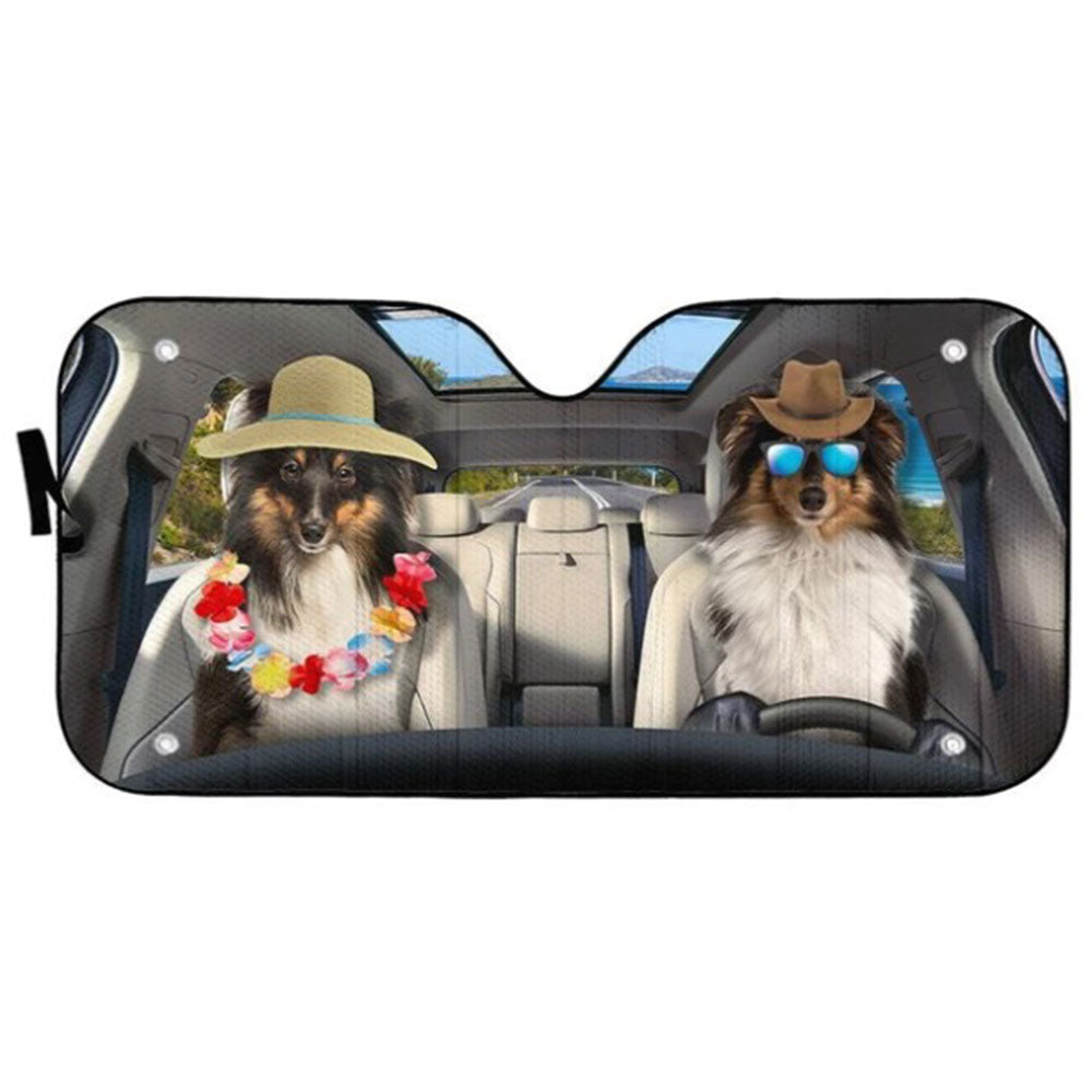 Shetland Sheepdog Car Auto Sun Shades Windshield Accessories Decor Gift Nearkii