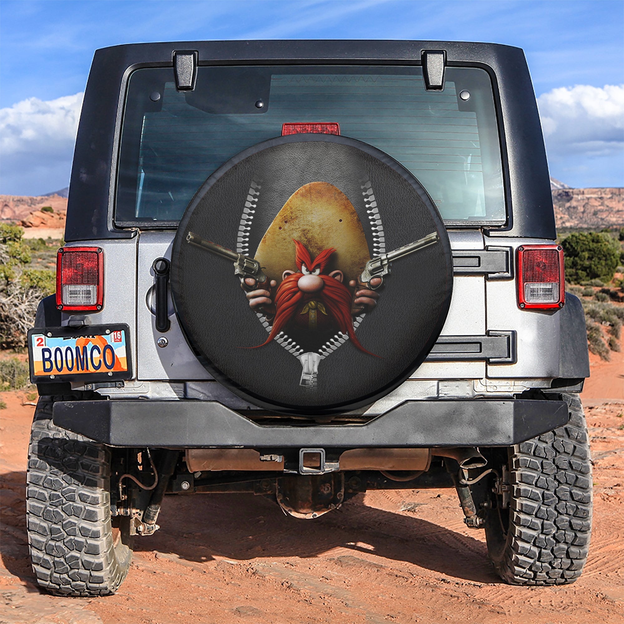 Yosemite Sam Looney Tune Zipper Car Spare Tire Covers Gift For Campers Nearkii