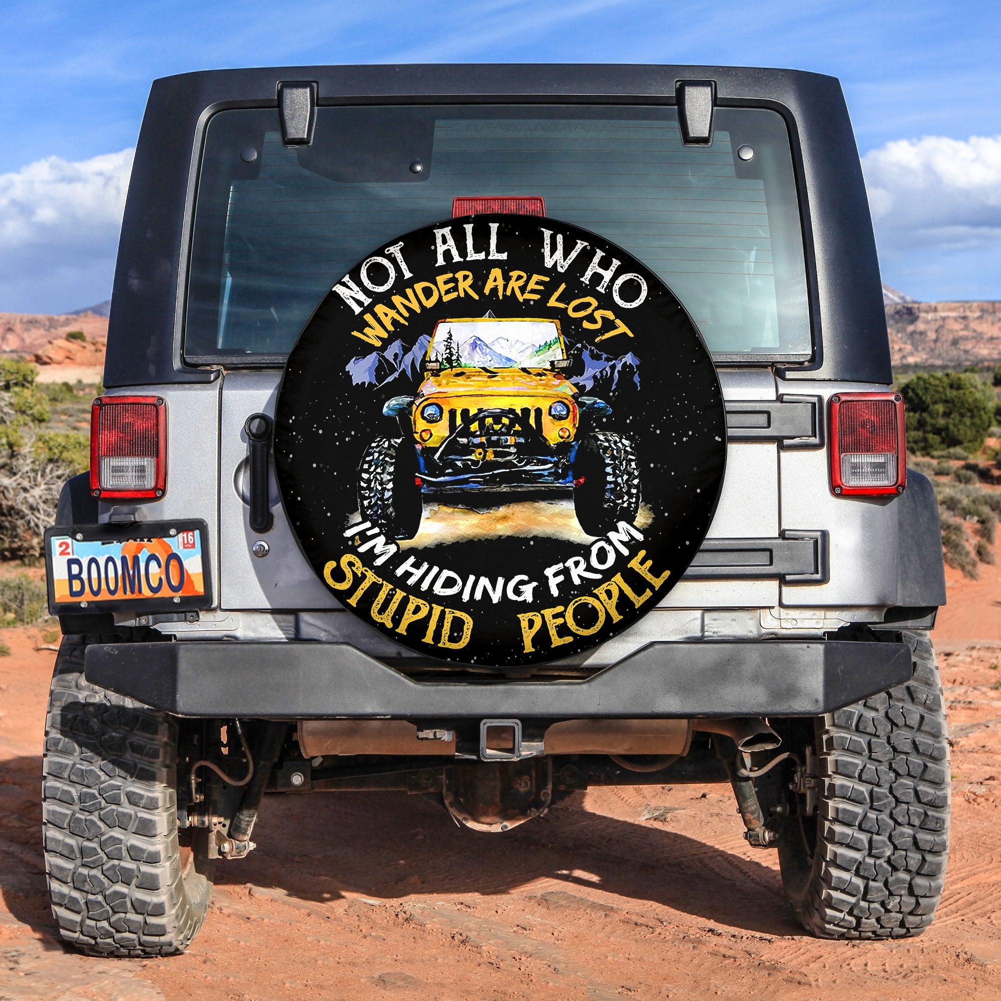 Not All Who Wander Are Lost Hiding Jeep Car Spare Tire Covers Gift For Campers Nearkii