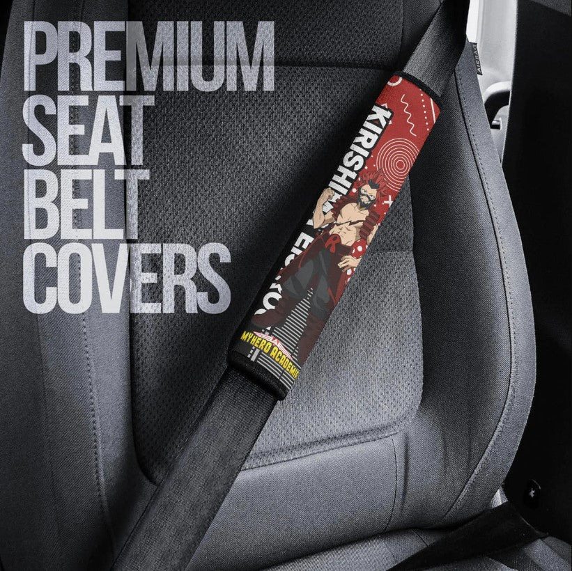 Red Riot Anime Kirishima Eijirou My Hero Academia Car Seat Belt Cover Custom Car Accessories Nearkii