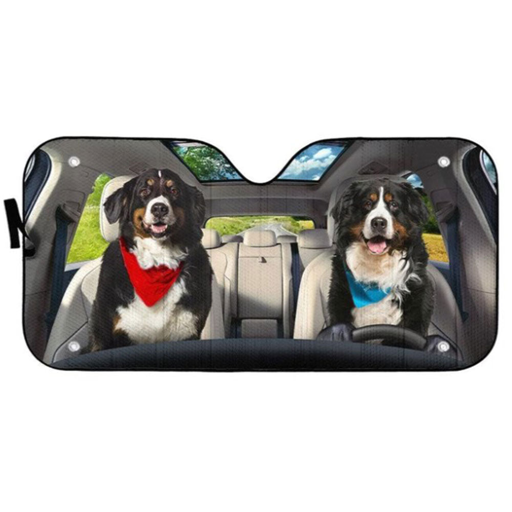 Bernese Mountain Dog Couple Car Auto Sun Shades Windshield Accessories Decor Gift Nearkii