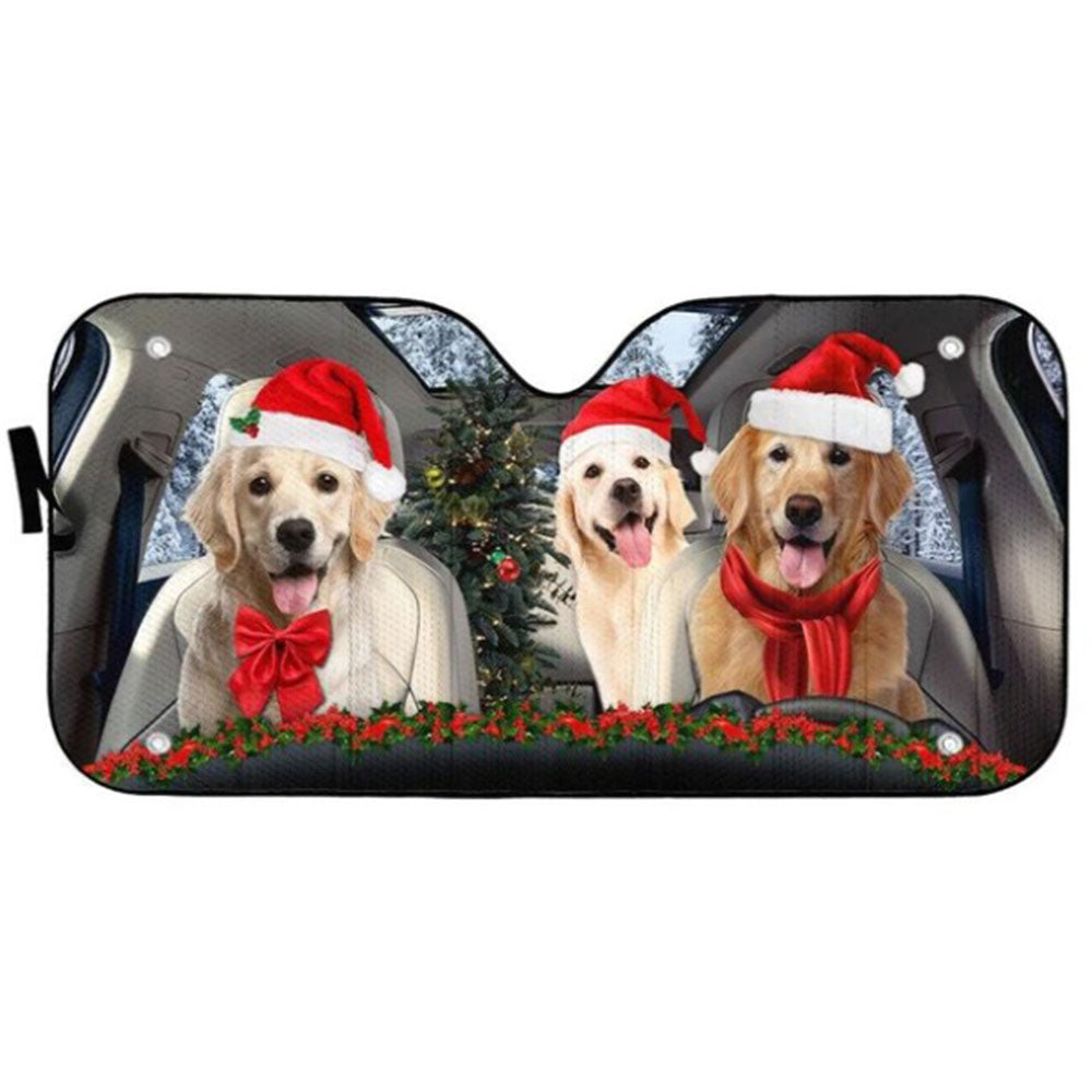 Christmas Golden Retriever Custom Car Auto Sun Shades Windshield Accessories Decor Gift Nearkii