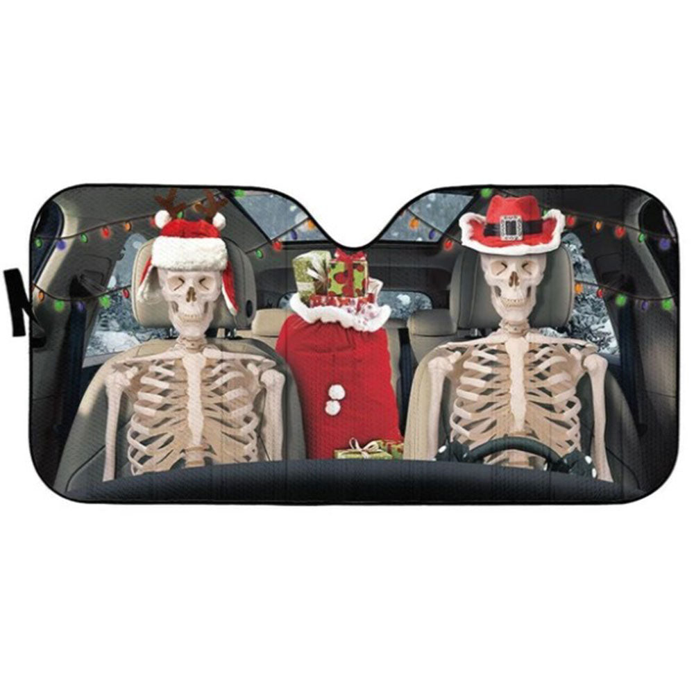 Christmas Skeleton Couple Custom Car Auto Sun Shades Windshield Accessories Decor Gift Nearkii