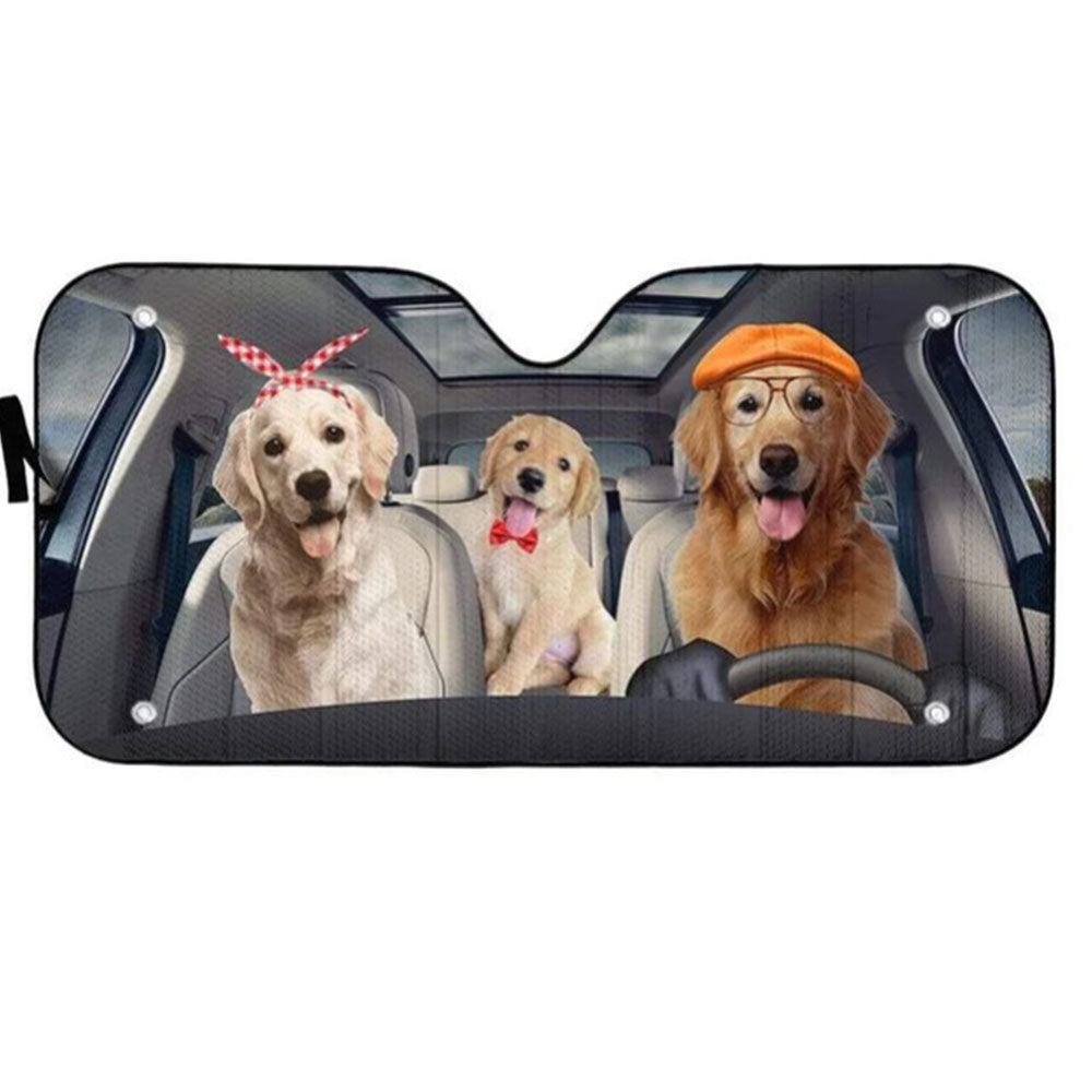 Golden Retriever Dogs Custom Car Auto Sun Shades Windshield Accessories Decor Gift Nearkii