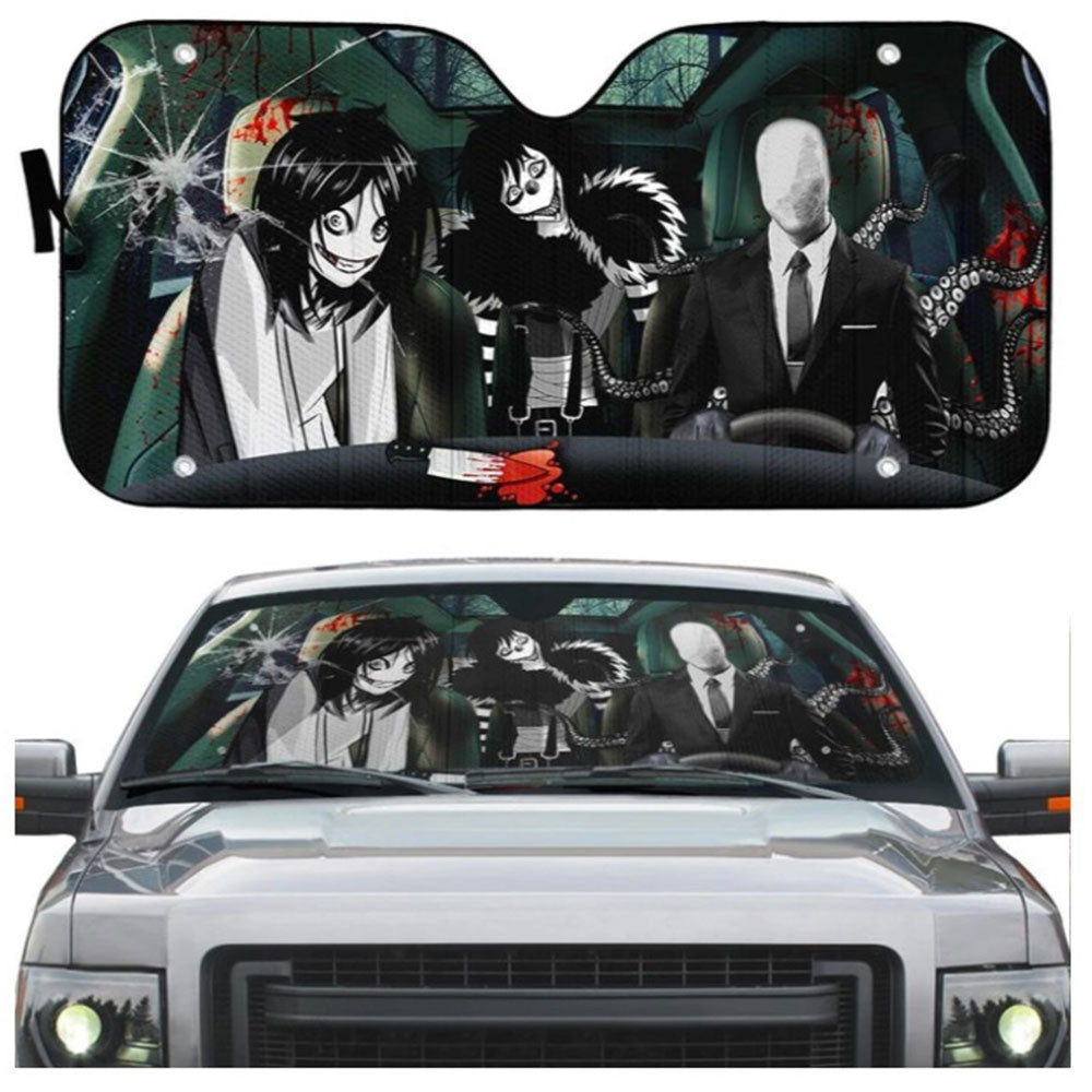 Creepypasta Custom Car Auto Sun Shades Windshield Accessories Decor Gift Nearkii