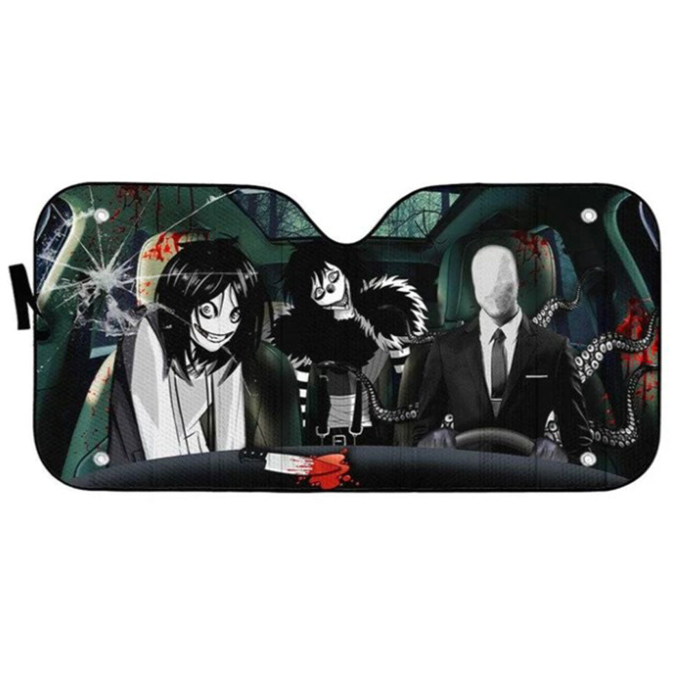 Creepypasta Custom Car Auto Sun Shades Windshield Accessories Decor Gift Nearkii