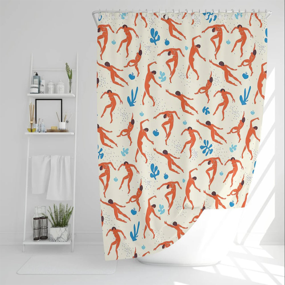 Shower Curtain Boho Modern Abstract Matisse Style Curtain