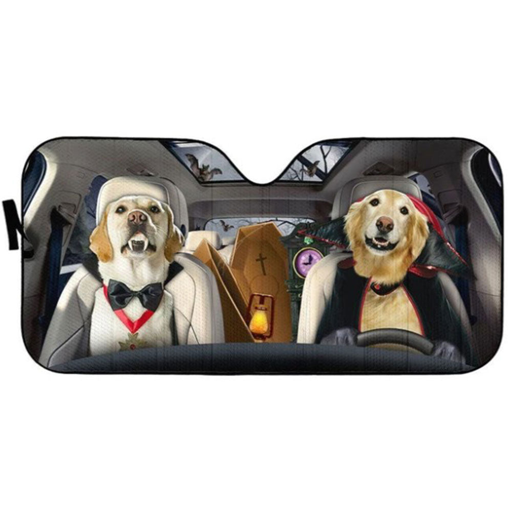 Golden Retriever Vampire Custom Car Auto Sun Shades Windshield Accessories Decor Gift Nearkii