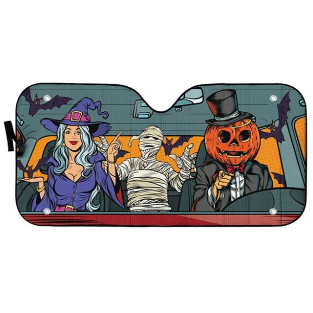 Halloween Pop Art Custom Car Auto Sun Shades Windshield Accessories Decor Gift Nearkii