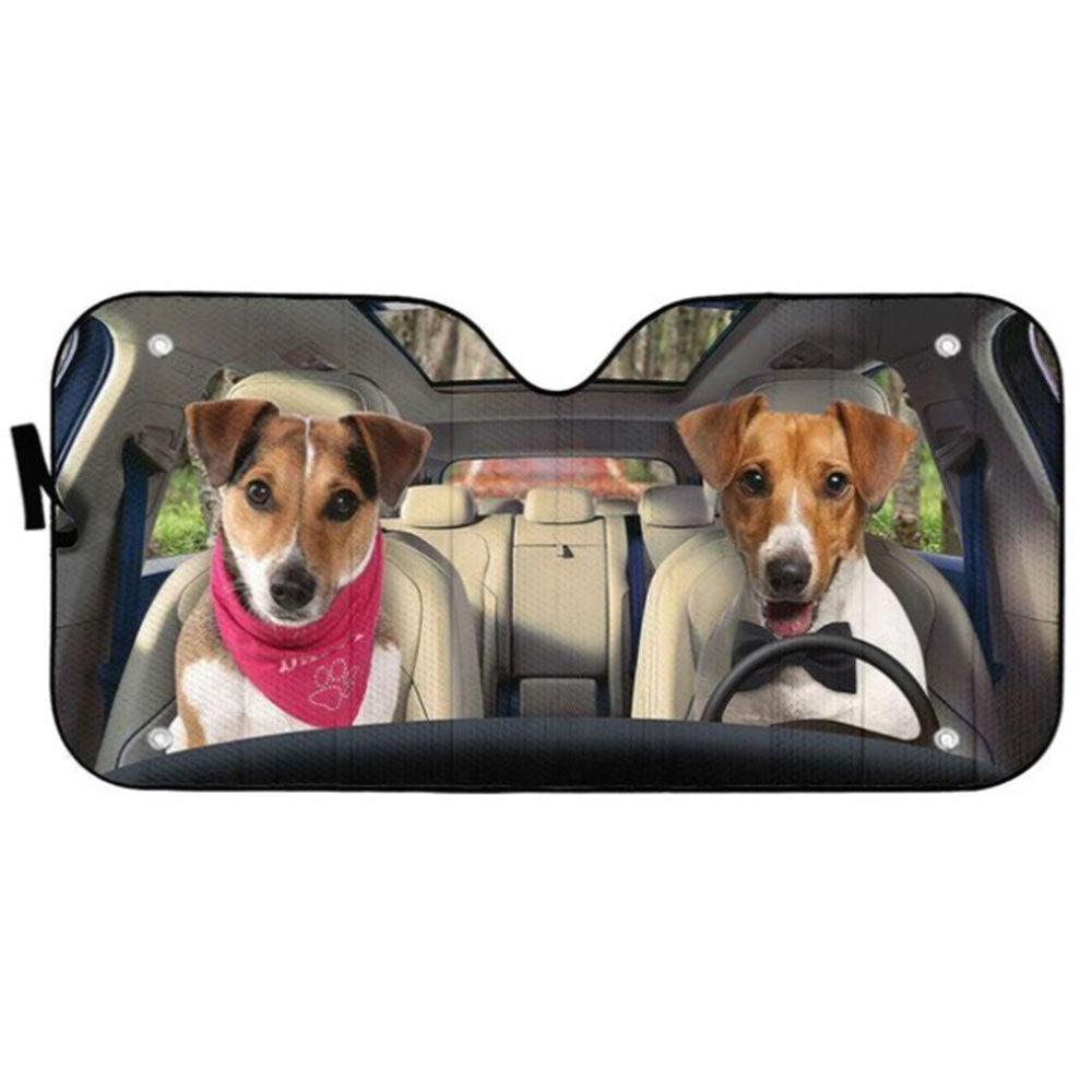 Jack Russell Terrier Dog Car Auto Sun Shades Windshield Accessories Decor Gift Nearkii