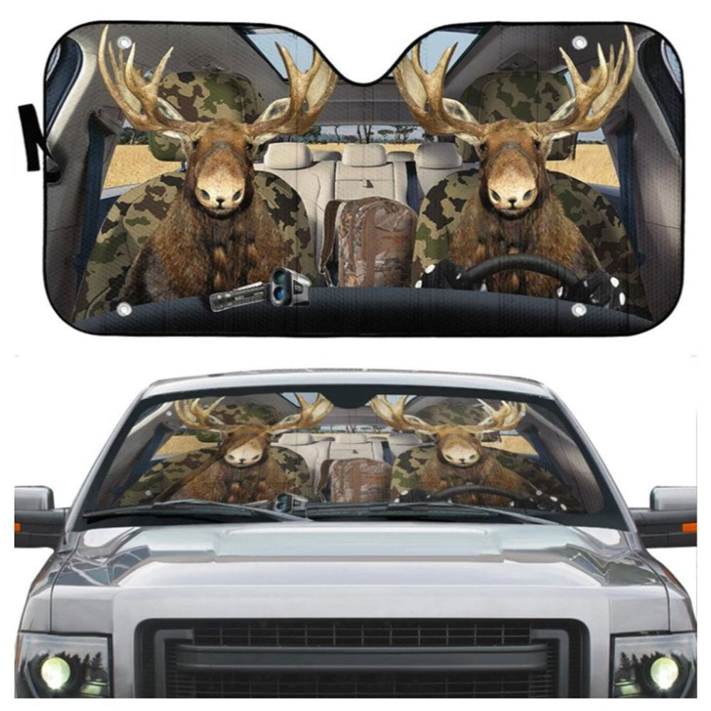 Moose Custom Car Auto Sun Shades Windshield Accessories Decor Gift Nearkii