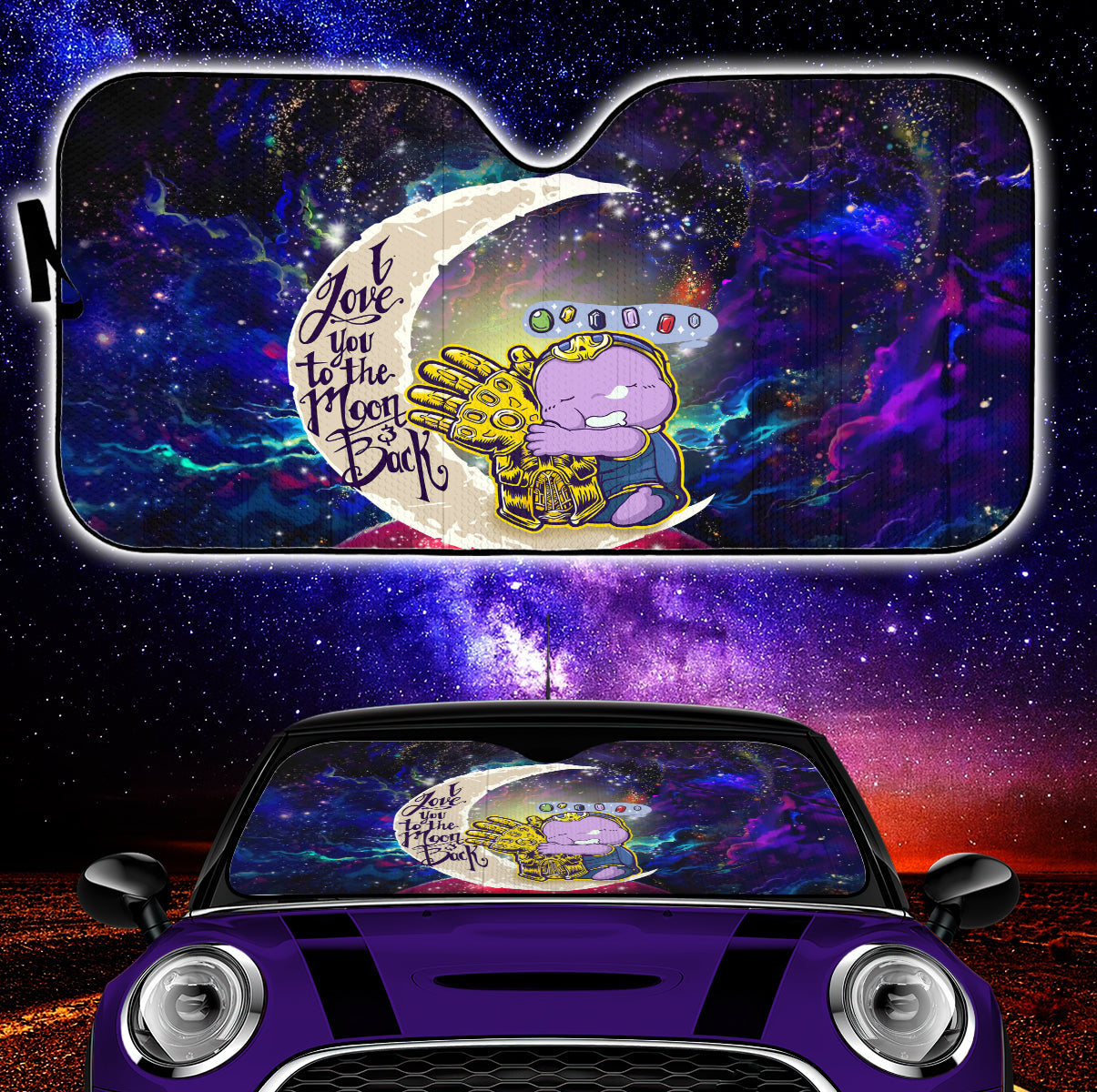 Cute Thanos Love You To The Moon Galaxy Car Auto Sunshades Nearkii