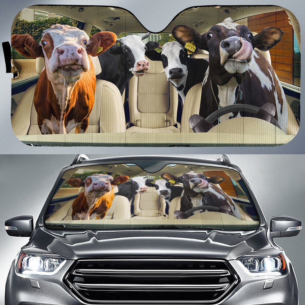 Driving Funny Dairy Cows Car Auto Sunshades Nearkii