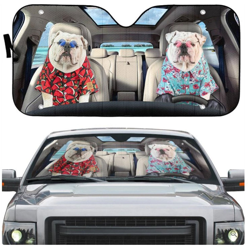 Bulldog Cute Custom Car Auto Sun Shades Windshield Accessories Decor Gift Nearkii