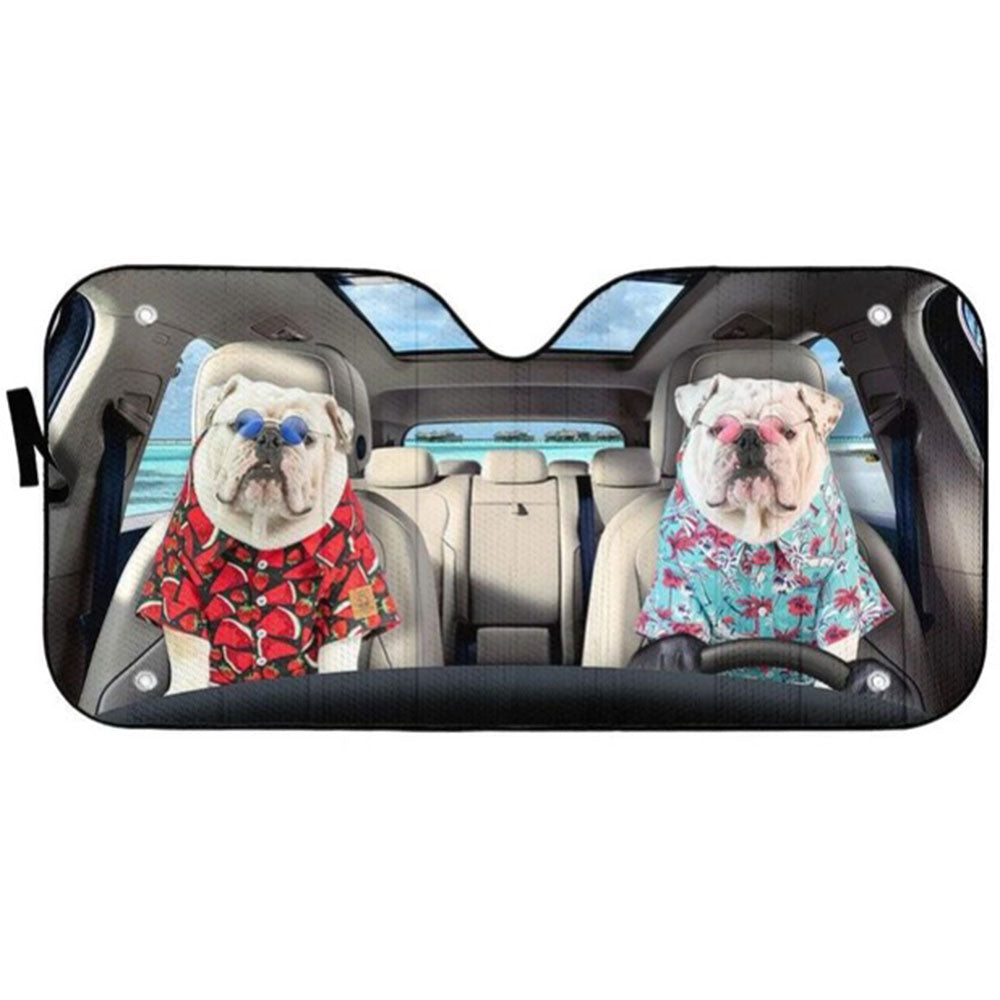 Bulldog Cute Custom Car Auto Sun Shades Windshield Accessories Decor Gift Nearkii