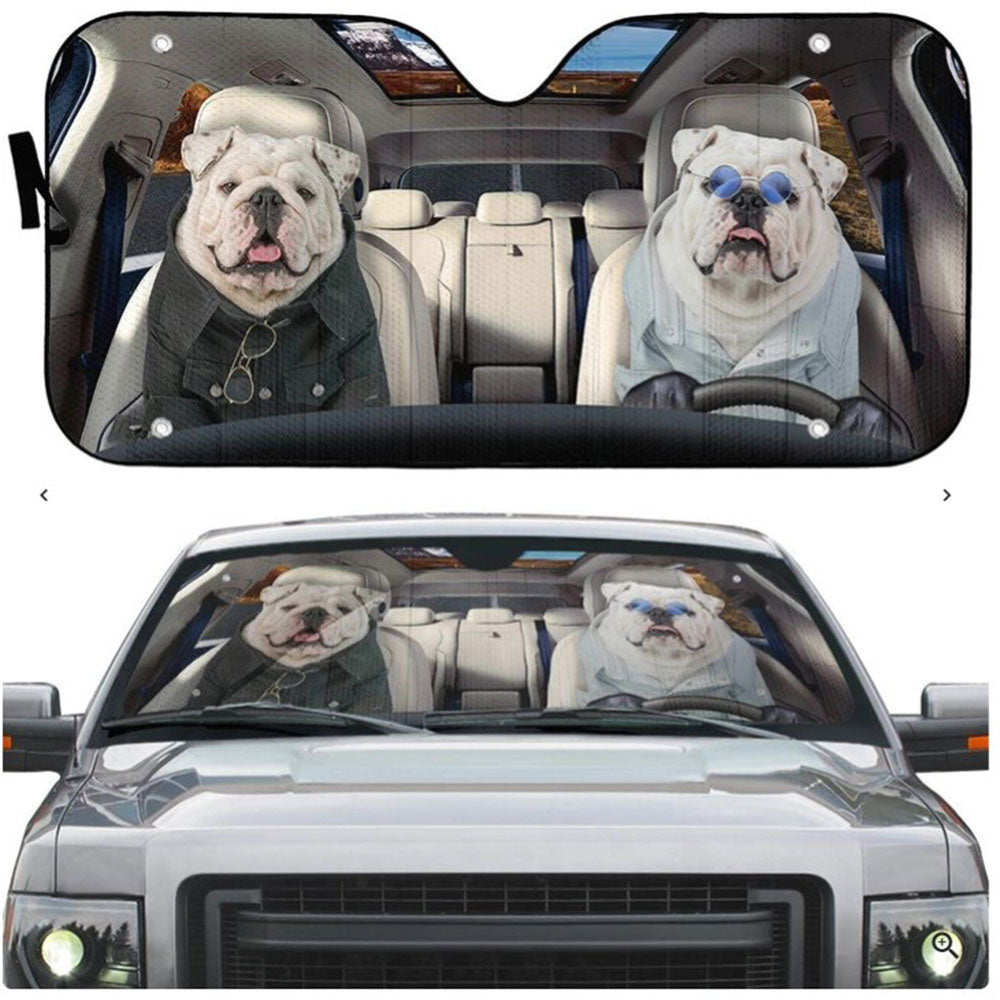 Bulldog Funny Custom Car Auto Sun Shades Windshield Accessories Decor Gift Nearkii