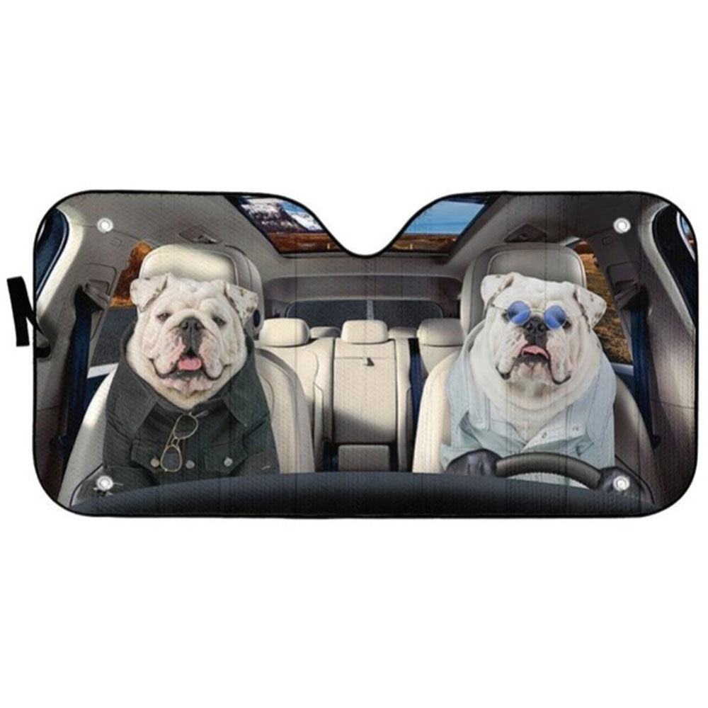 Bulldog Funny Custom Car Auto Sun Shades Windshield Accessories Decor Gift Nearkii