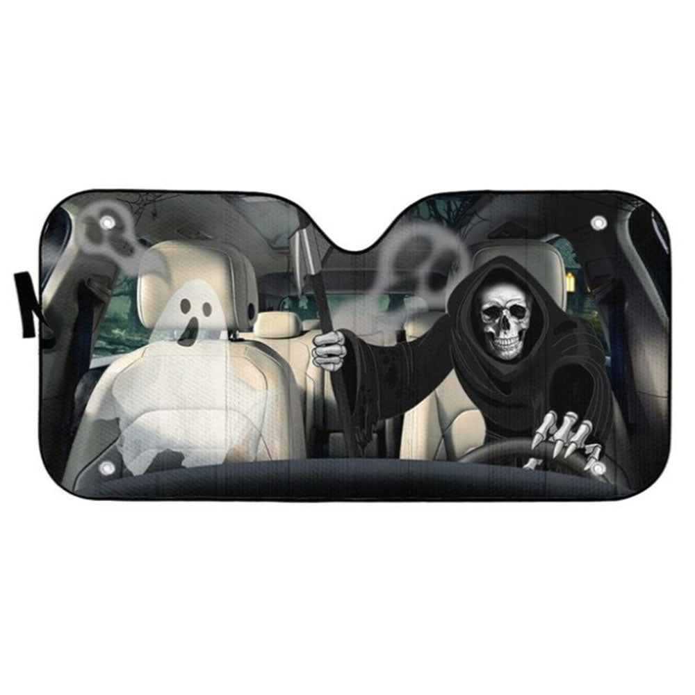 Grim Reaper Skeleton Custom Car Auto Sun Shades Windshield Accessories Decor Gift Nearkii